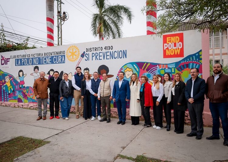 DIF Victoria y Club Rotario Ciudad Victoria Bicentenario presentaron el mural “End Polio Now”