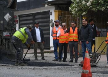 Intensa jornada del ‘Plan Emergente de Bacheo’ en la calle Matamoros