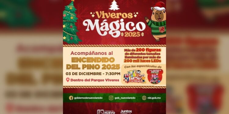 NLD está listo para encendido del pino e inauguración del “Viveros Mágico 2025”