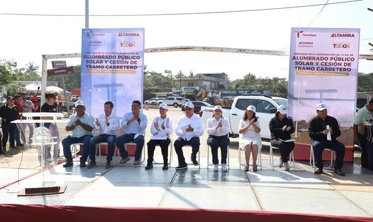 Recibe Altamira histórica cesión de tramo carretero federal y arranca alumbrado público solar