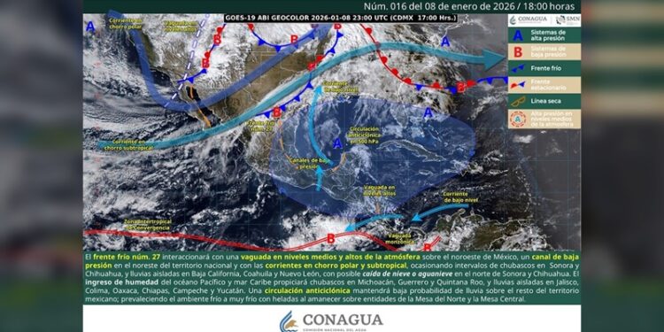Nuevo frente frío amenaza a Tamaulipas con clima adverso y descenso marcado de temperaturas