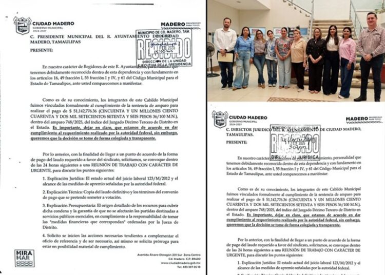 ‘Ciudad Madero’: 10 regidores exigen explicar $51 millones y amparo 748/2025