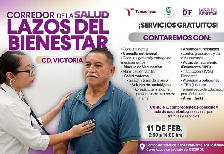 Invita DIF Tamaulipas a participar en Corredores de la Salud “Lazos del Bienestar”