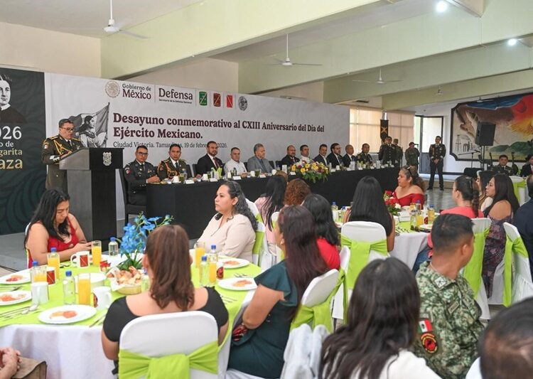 Participa alcalde de Victoria en ceremonia de CXIII Aniversario del Ejército Mexicano