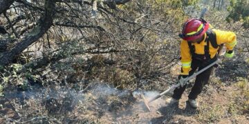 Refuerza Gobierno del Estado acciones coordinadas para el control de incendio forestal en Miquihuana