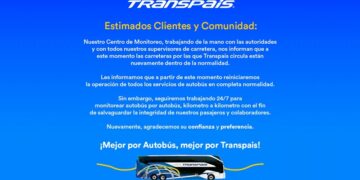 Transpais suspende servicio de manera temporal por seguridad