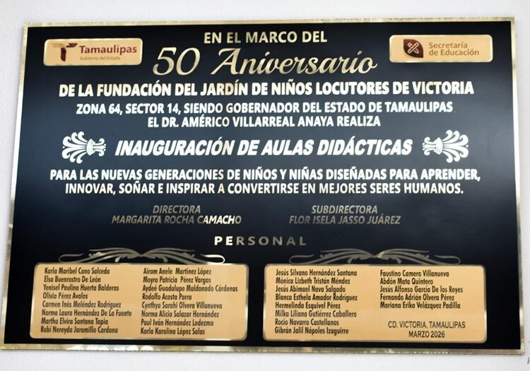 Consolidan infraestructura educativa en el Jardín de Niños “Locutores de Victoria”