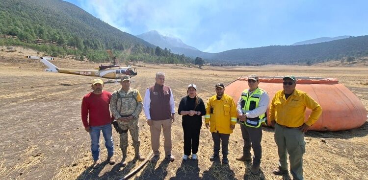 Refuerzan operativo interinstitucional para combatir incendio forestal en Miquihuana