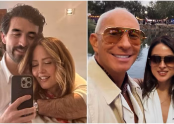 Andrea Legarreta y Erik Rubín llegan con sus respectivas parejas a evento de su Mía, su hija