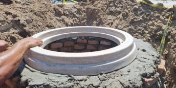 COMAPA Altamira construye pozos de visita en Fraccionamiento Las Haciendas