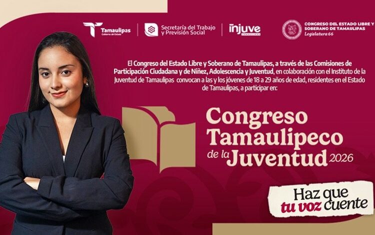 Convoca INJUVE a participar en el Congreso Tamaulipeco de la Juventud 2026