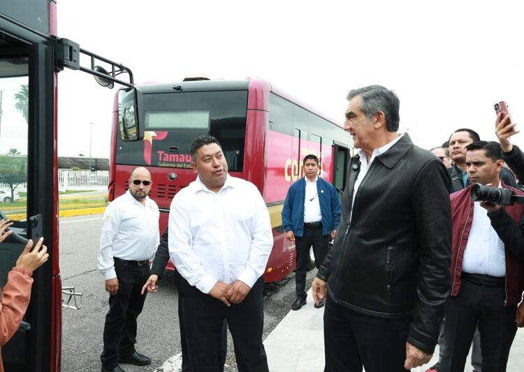 Supervisa gobernador unidades del nuevo sistema de transporte público de Tamaulipas