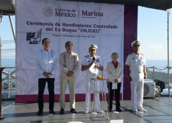 Fortalecen en Tamaulipas creación de arrecifes artificiales con hundimiento del ex buque Onjuku