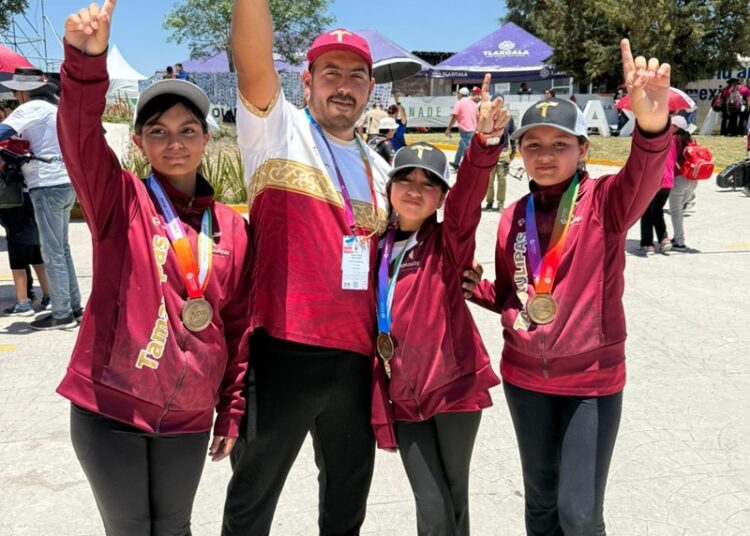 Tamaulipas “se llena” de oro en el tiro con arco femenil de la Olimpiada Nacional