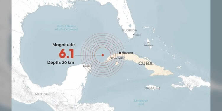 Terremoto de 6.1 sacudió Cuba, México y Florida